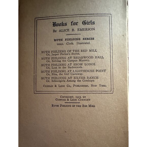 Ruth Fielding Of The Red Mill By Alice B. Emerson 1913 Hardcover Book - Picture 4 of 16
